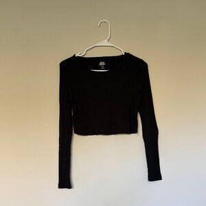 Urban Outfitters Black Long Sleeve Crop Top